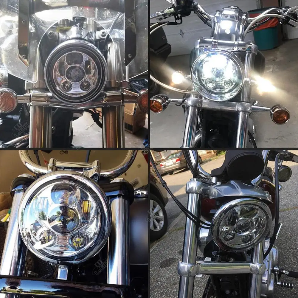 Мотоцикл 5,75 дюймов 45 Вт светодиодный фонарь высокой-низкой фары для Harley Dyna Sportster