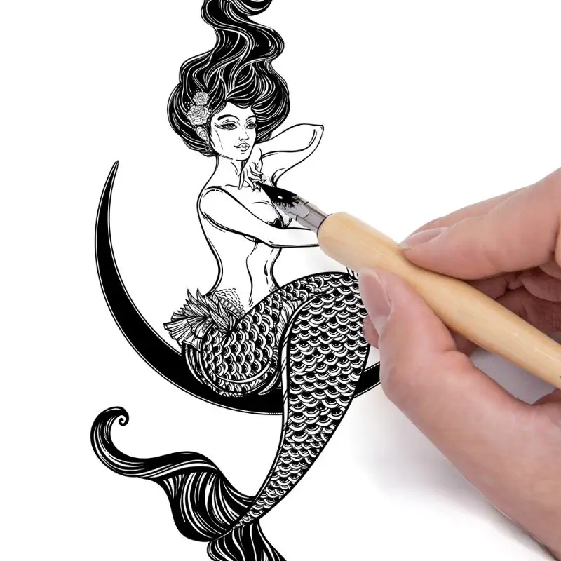 Манга Dip Pen Набор Comic Pro для рисования 3 наконечника деревянный держатель чернил