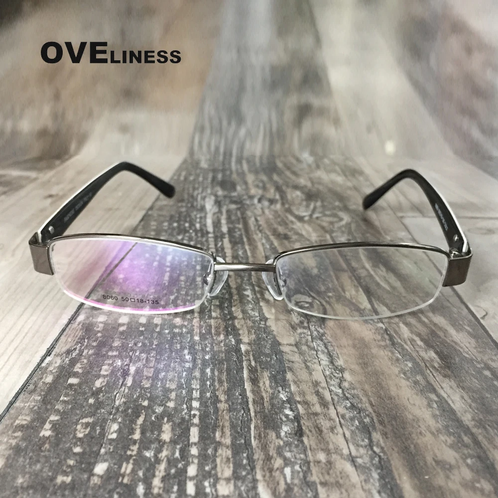 Оправа для очков полуободок очки близорукости цвет пистолета женщин прозрачные