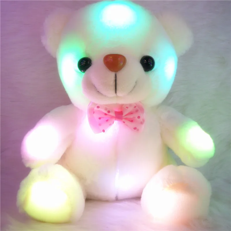 Фото Плюшевый мишка со светодиодный светильник кой 20 см красочный светящийся