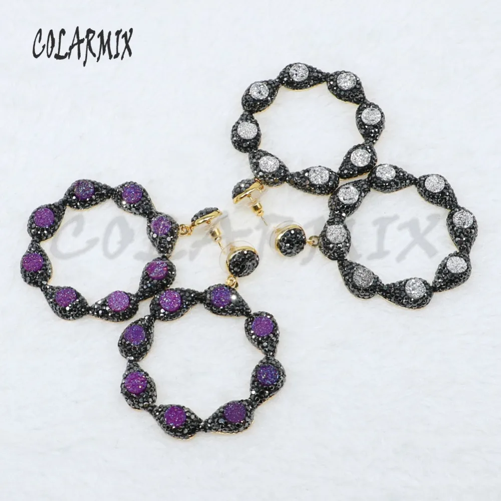 Оптовая продажа Модные Ювелирные серьги в форме большого цветка Разноцветные с