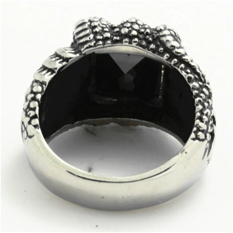 Top Quality Mens 316L Stainless Steel Dragon Claws Black Stone Biker Ring Wholesale Price | Украшения и аксессуары
