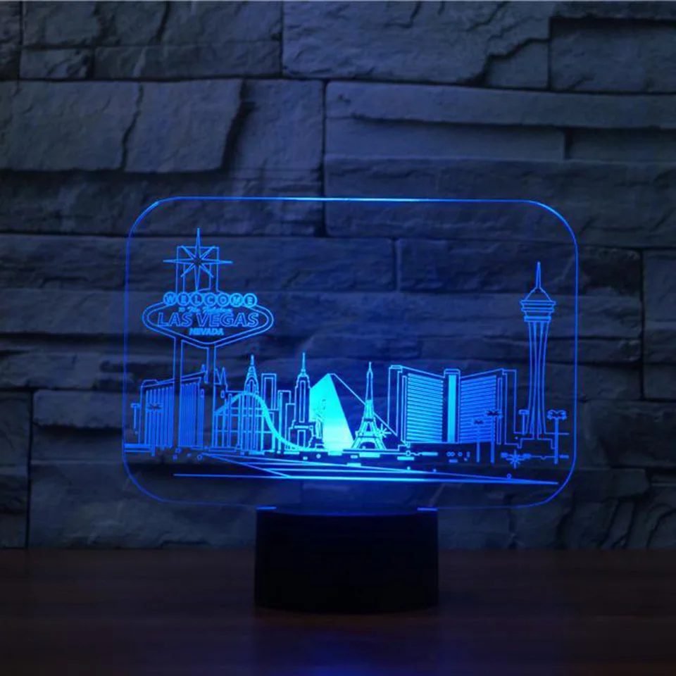 3d светодиодный ночной Светильник для дома в Лас Вегасе|Ночники| |