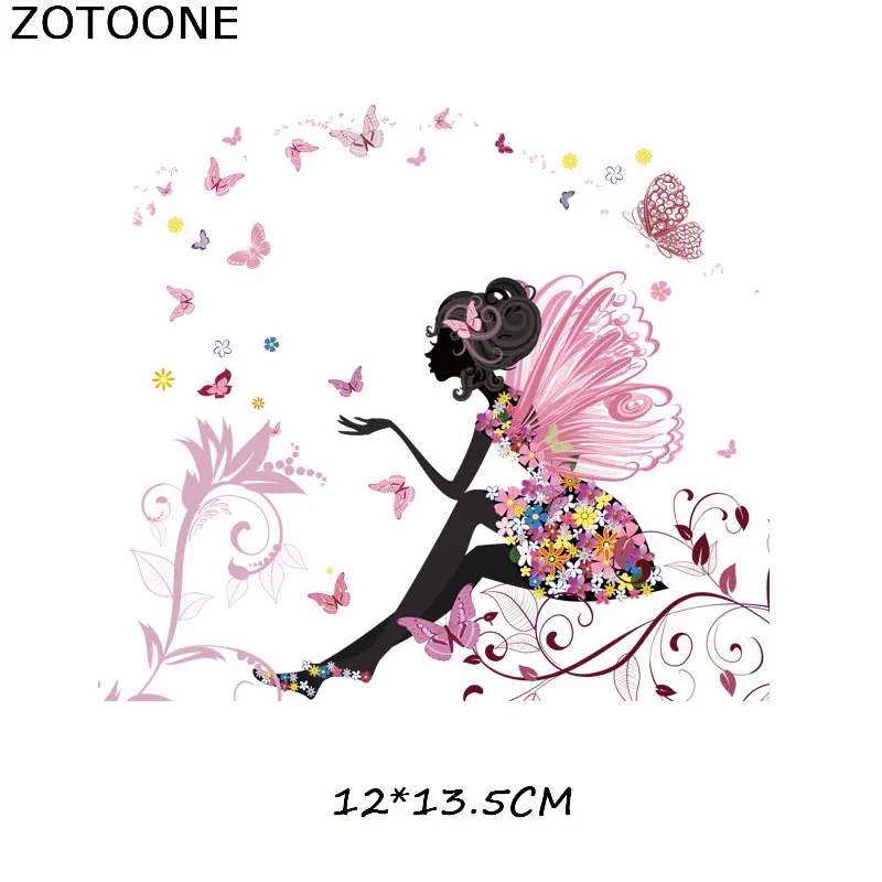 ZOTOONE/цветные нашивки для девочек с цветком и железом, сделай сам, для футболки, платья, свитера, термопереводные наклейки на одежду