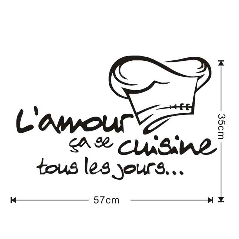 Yanqiao Lamour French Letters Kitchen DIY Removable Wall Stickers Home Decor Art | Дом и сад