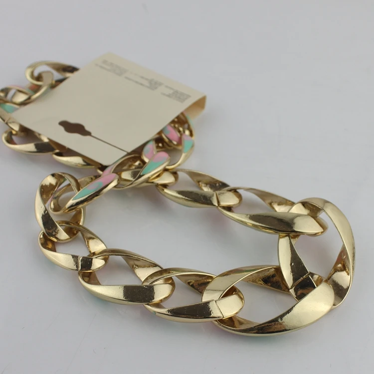 Модные женские ювелирные аксессуары большая толстая Золотая металлическая