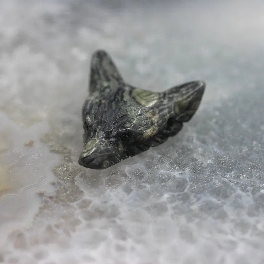 Bird Seed Stone 23 камня на выбор, 3 шт./лот резные подвески в форме волчьей головы для ожерелья, натуральный кварц Агаты резьба фигурка Чакра Исцеление Кристалл - Окраска металла: Bird Seed Stone