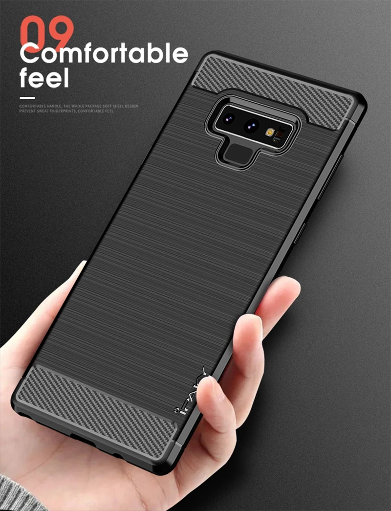 Чехол IPAKY из ТПУ для samsung Galaxy Note 8 Note 9, матовый чехол, карбоновый силиконовый чехол для samsung S7 S8 S9 Plus, чехол S7 edge