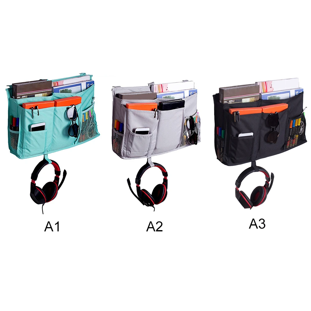 

Durable Bedside Storage Bag Waterproof Hanging Pocket Organizer Holder for Bed Rail