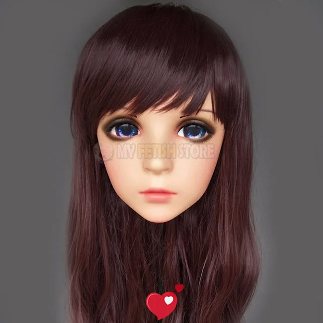 (LAN) Женская милая смоляная маска кигуруми на половину головы с глазами BJD косплей