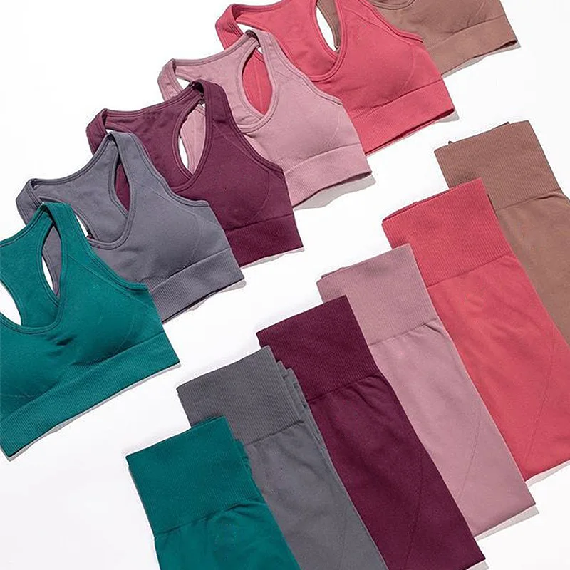 

2 Piece Ombre Gym Set Yoga Sets Women Gym Clothes Sports Bra and Leggings Sports Bra Set Sportswear Female Fitness Clothing Suit