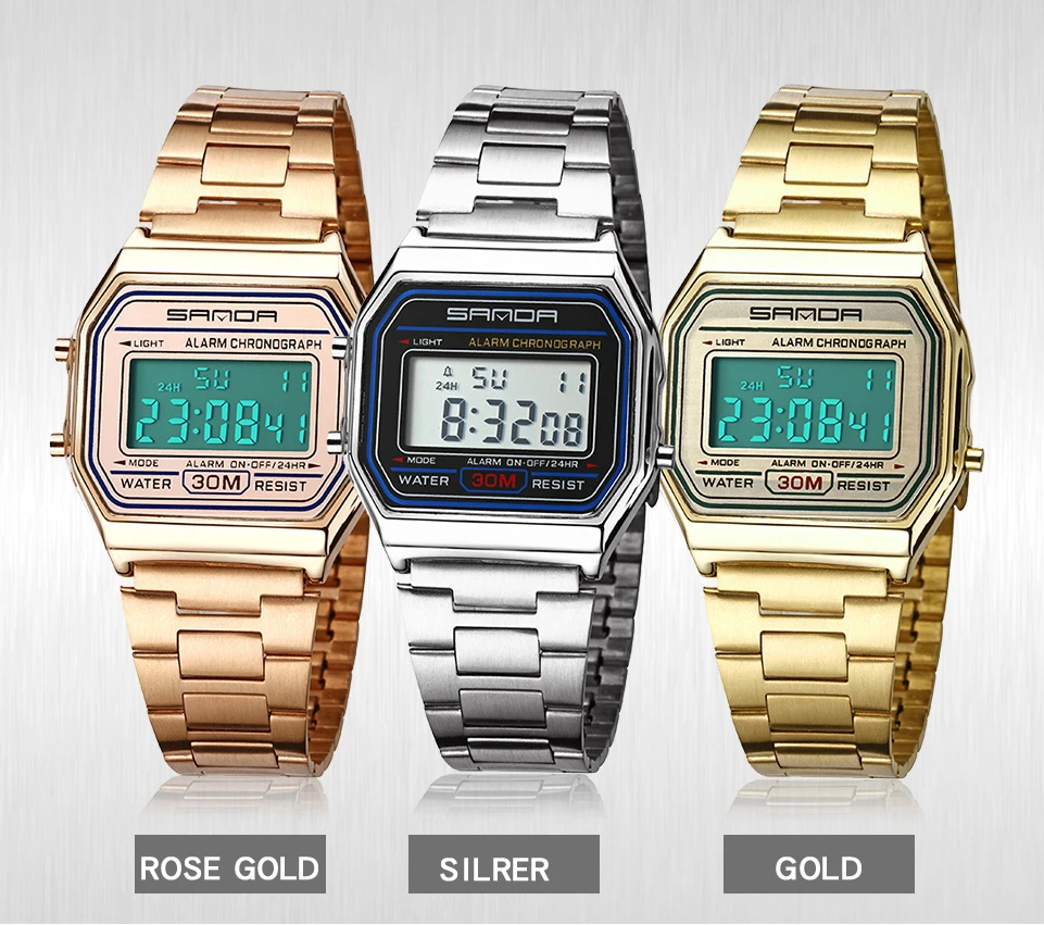 Часы наручные SANDA Женские электронные спортивные цифровые водонепроницаемые