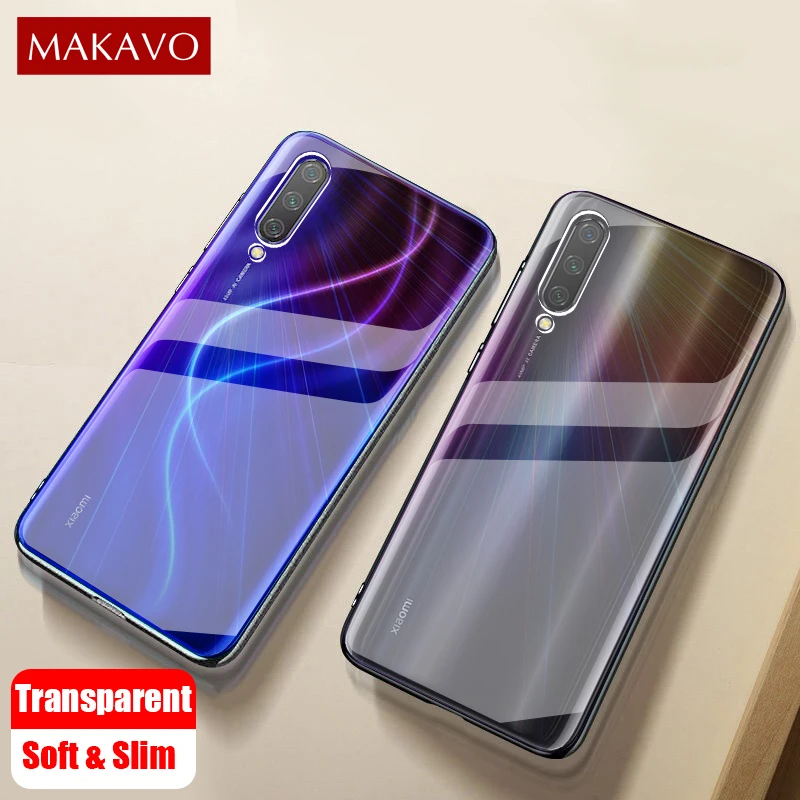 MAKAVO For Xiaomi Mi 9 Lite Case Slim Transparent Silicone Soft Clear TPU Back Cover for Mi9 SE Phone | Мобильные телефоны и