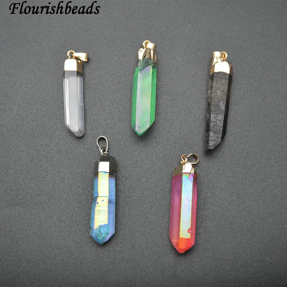 

Разноцветные гальванические подвески из натурального кристалла