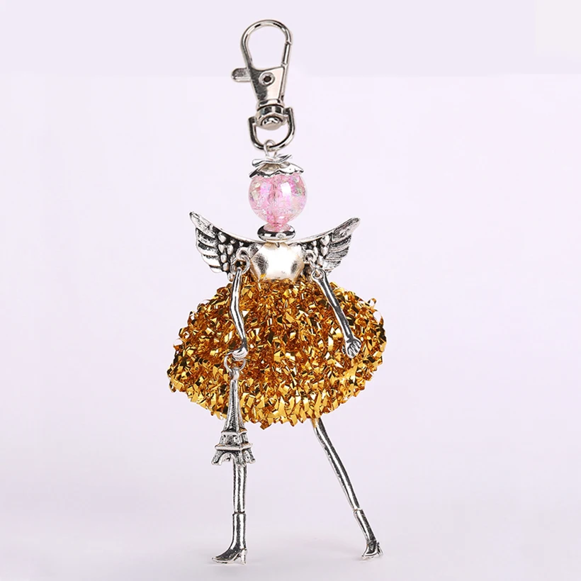 wholesale 10 pieces// YLWHJJ new angel wings handmade doll keychain cute girl fashion car pendant female jewelry free shipping | Украшения