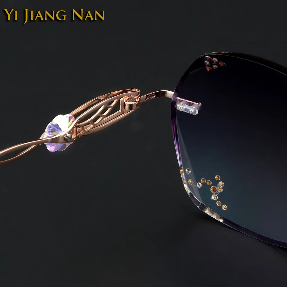 Алмазные очки, титановая оправа, линзы без оправы, очки oculos de grau feminino, солнцезащитные очки