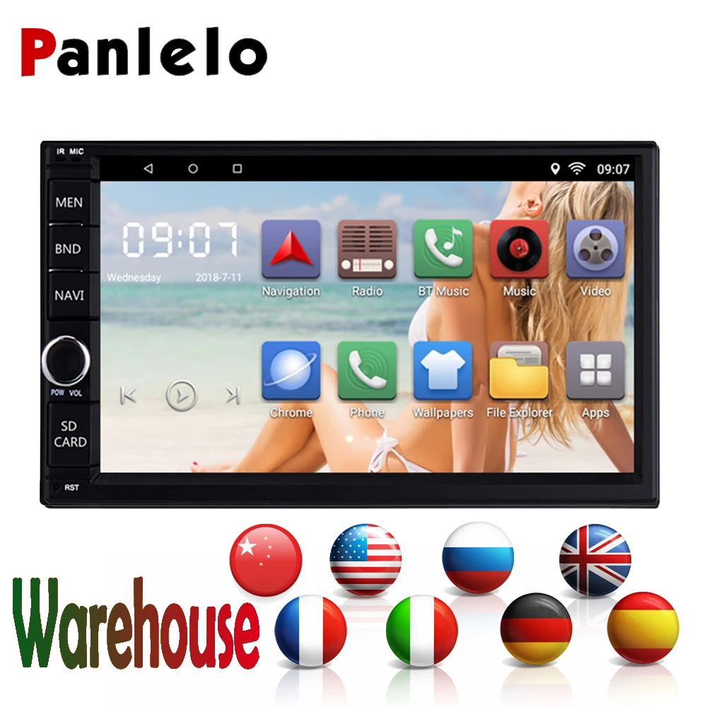 Супер!!! Panlelo Универсальный радио 2din android автомобильный gps навигации 7''Quad Core