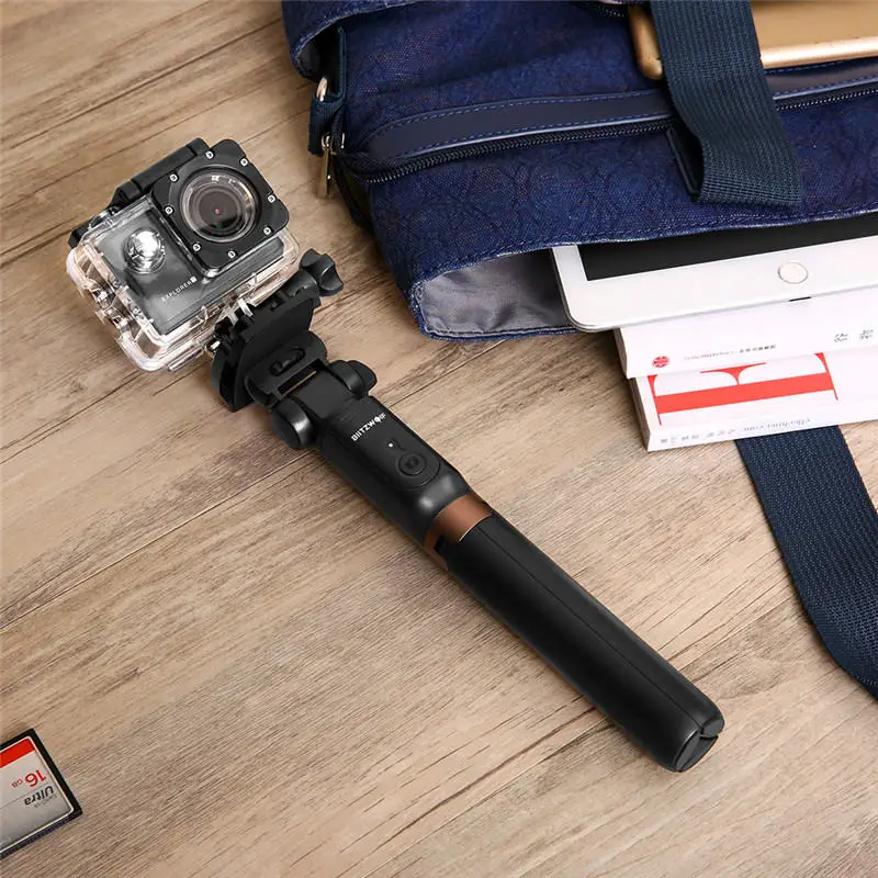 BlitzWolf 4 в 1 BW-BS3 Спортивная Bluetooth-гарнитура Selfie Stick Выдвижная складная беспроводная штатив-монопод для Gopro 8 7 6 Osmo Action для iPhone 11 X Xiaomi 9 Huawei P30 Pro смартфон Samsung