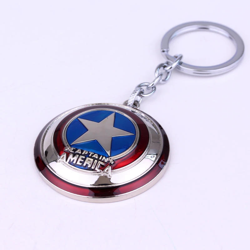 style 1 Горячая Marvel супер герой брелок Капитан Америка Звездный щит Бронзовый Красный Серебряный автомобильный брелок для ключей для фанатов Porte Clef Llaveros - Цвет: style 1