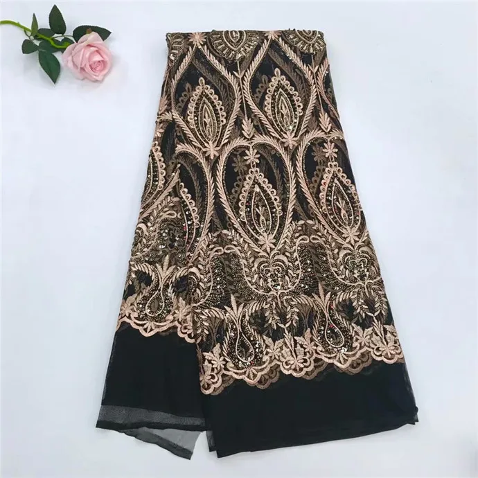 Новинка 2018 кружево с блестками для свадьбы африканская кружевная ткань высокое