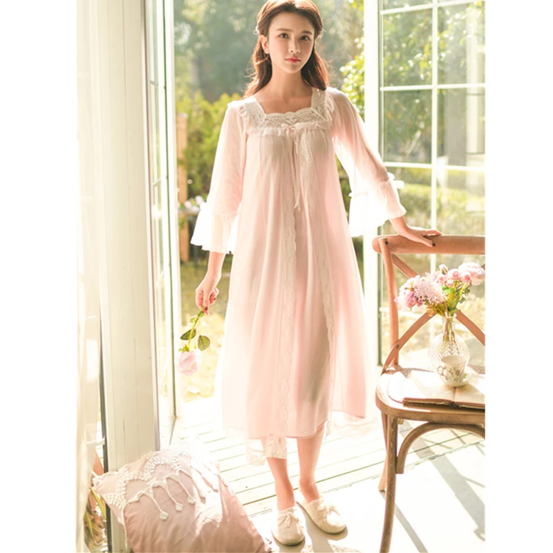 2019 винтажное викторианское кружевное покрытие домашнее платье Женское ночное