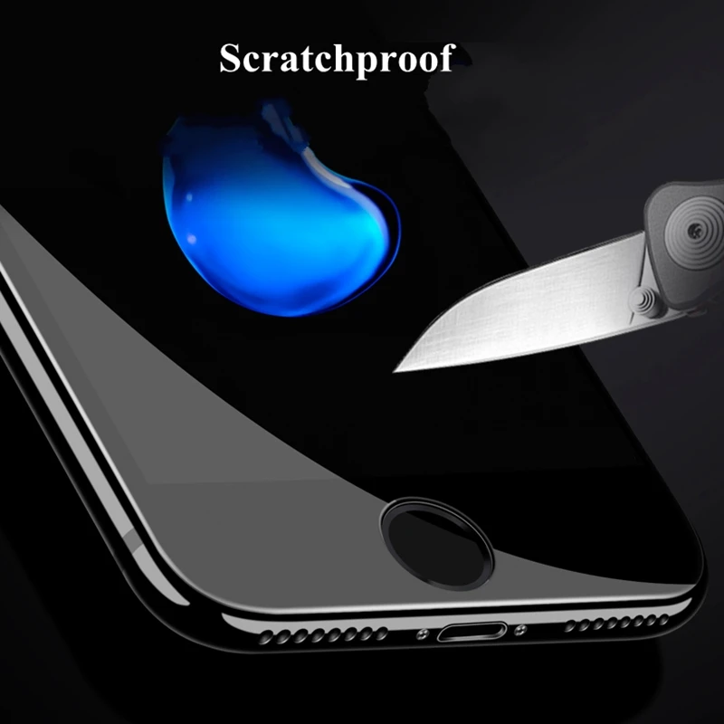 Защитное закаленное стекло из углеродного волокна для iphone 7 8 plus X 10 прозрачная