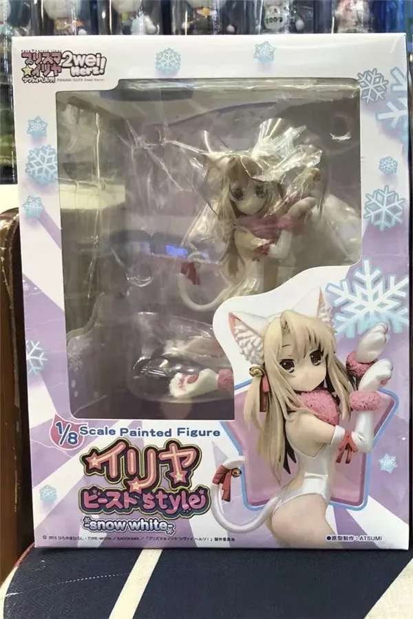 BOX white Аниме Fate Kaleid Liner Prisma 2wei Herz! Illyasviel Von Einzbern кошка девочка Фигурка ПВХ Фигурки Коллекция Модель игрушки куклы - Цвет: BOX white