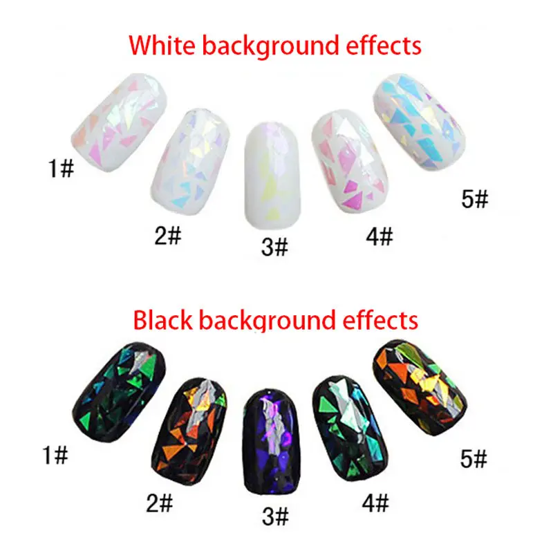 5 шт./лот 2016 мода панк передача фольги наклейки битое стекло ногтей DIY украшение