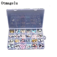 otmagelu clear plastic 24 slots beautiful jewelry nail art rhinestone empty storage box case craft travel organizer bead holder