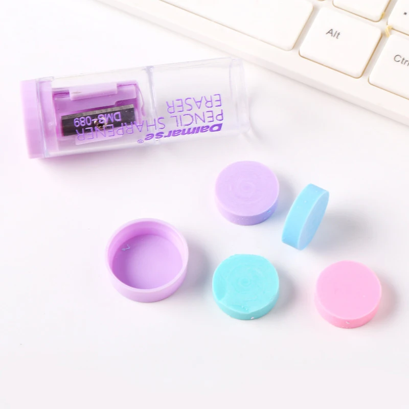 Точилка для карандашей карамельных цветов 4 шт. ластики точилка Kawaii девочек