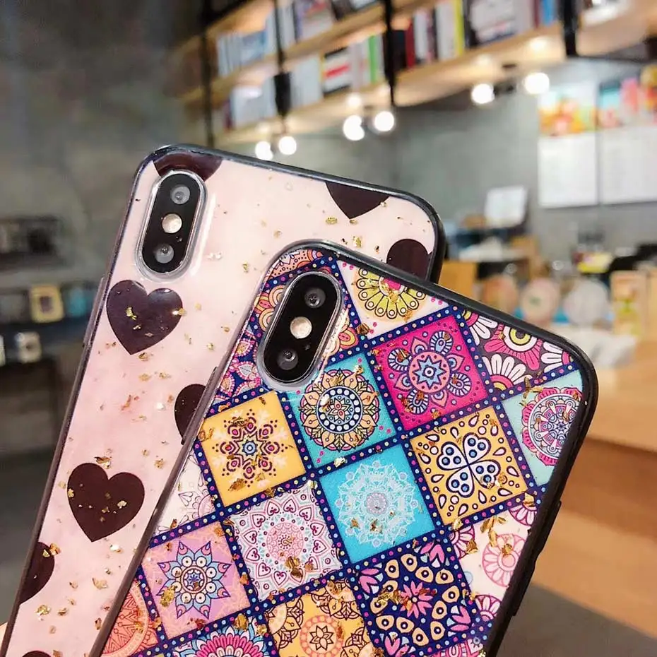 Glitter Gold Foil Case For iPhone XR XS MAX 6 7 8 X Luxury Bling Back Cover 8Plus 6s Plus fundas Coque |