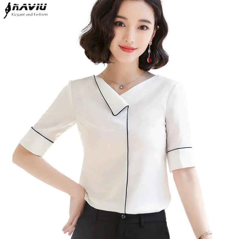 Модные новые летние темпераментные профессиональные женские топы и блузки Naviu с