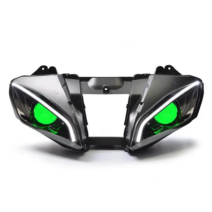 Green Demon Eye KT LED Headlight for Yamaha YZF R6 2006-2007 - Цвет: Green Demon Eye