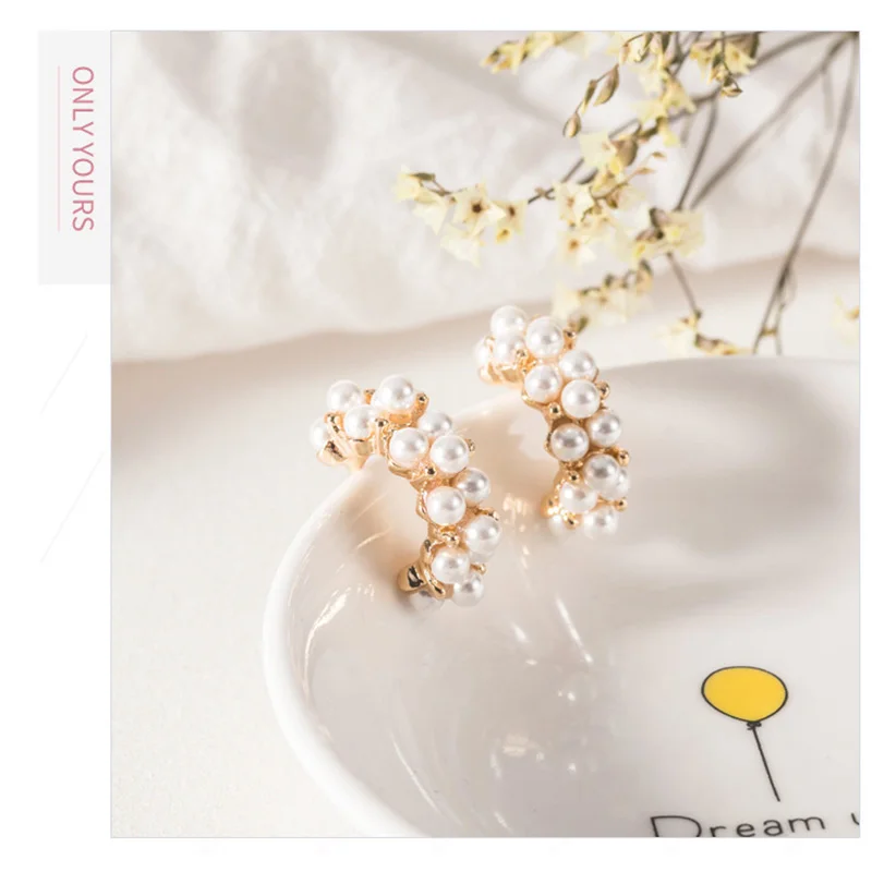 Женские серьги-кольца с жемчугом 2 6 см | Украшения и аксессуары