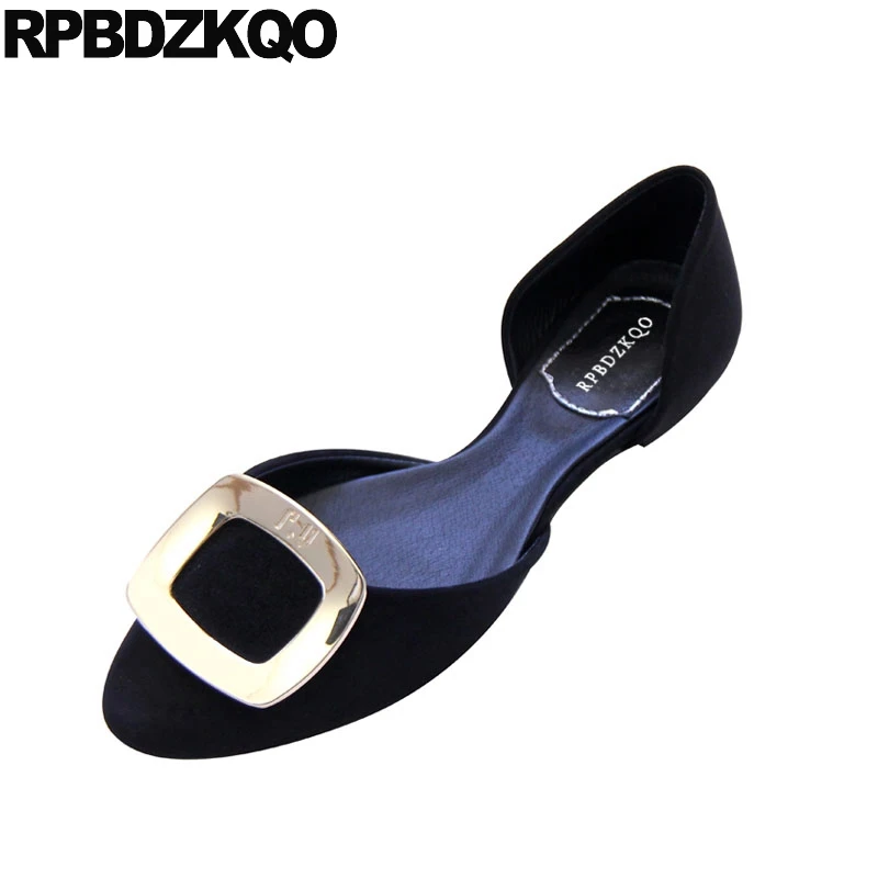 

2021 Summer Suede Slip On Red Wine Ladies Beautiful Flats Shoes Chinese Navy Blue Round Toe Women Black Size 34 Designer Sandals