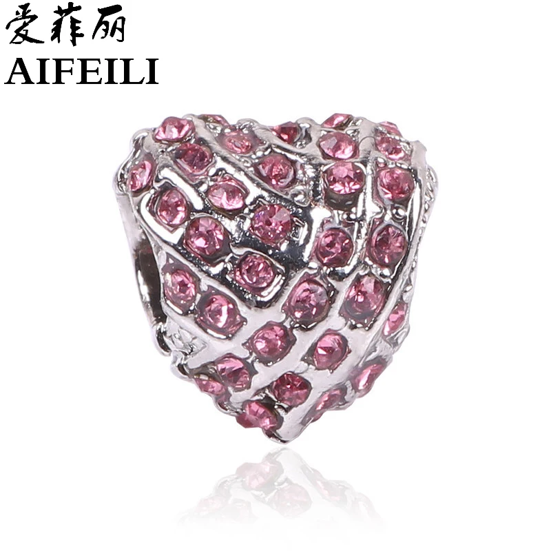 AIFEILI, розовая бусина, Подходит для Пандора, очаровательный браслет, Стерлинговое Серебро, 925 оригинальные бусины, Весенняя коллекция, очаровательные ювелирные изделия - Цвет: AA061