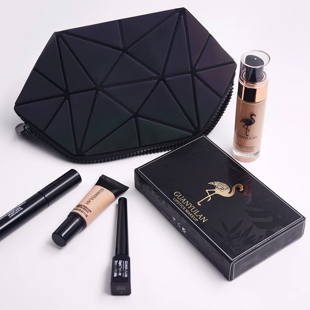 GUANYULAN 10 Pcs Pro Eye Makeup Set Cosmetics Concealer Liquid Foundation Matter Lipstick Mascara Eyeliner With Illuminate B | Красота и