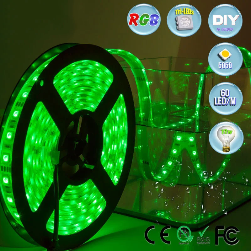 IP67 IP68 силиконовая трубка Водонепроницаемая светодиодная лента 5050 DC12 в RGB белый