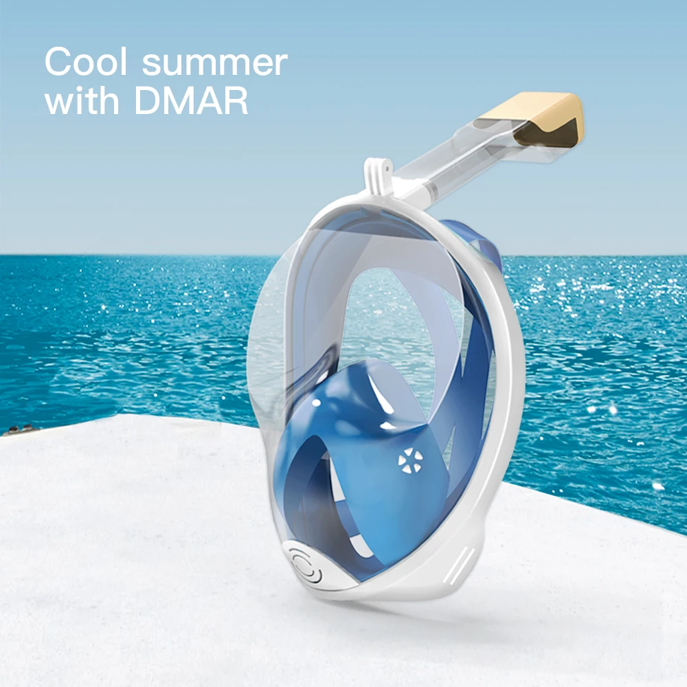 Маска для дайвинга зеленая подводная анти туман панорамная складывающаяся