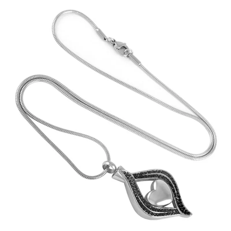 

XWJ8111 My Little Baby Always in My Eye Heart Inlay Memory Urns Necklace Pendant Jewelry Stainless Steel Funeral Keepsake Urn