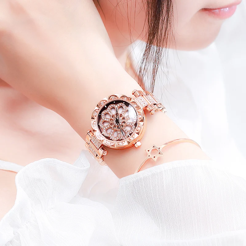 Роскошные relojes Фиолетовый китайский бренд пользовательские женские часы с бриллиантамы кварцевые наручные женские часы