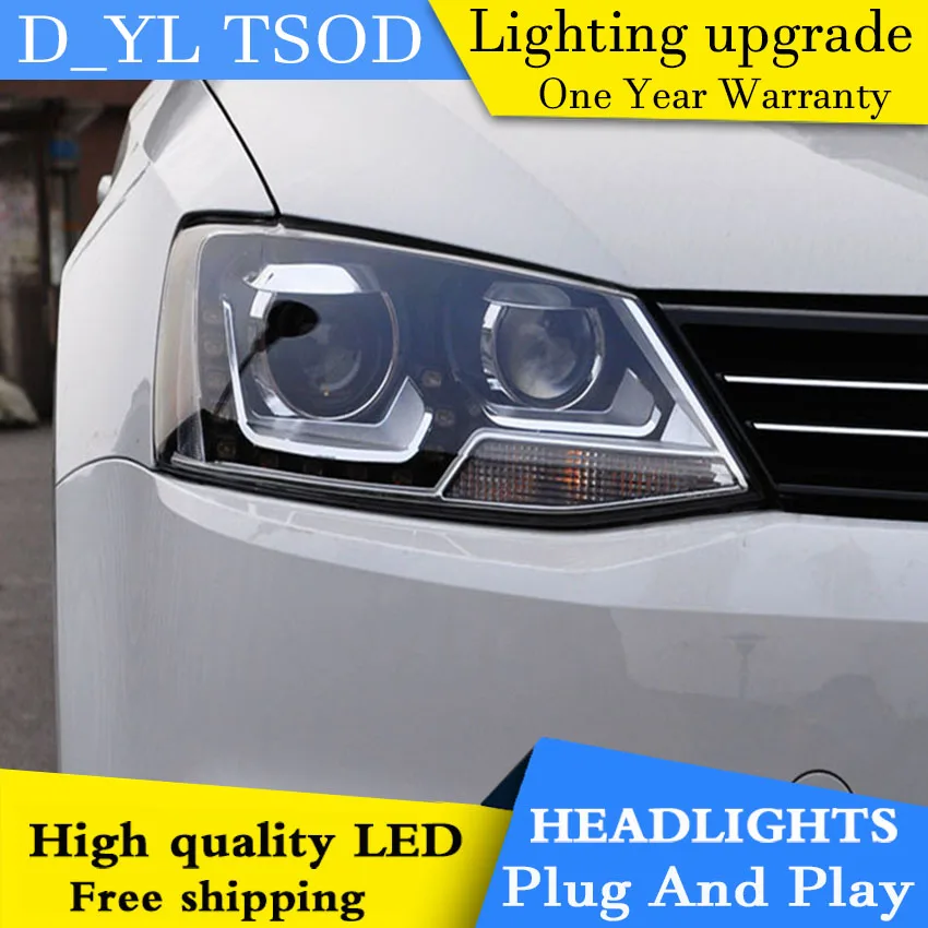 Автомобильный Стайлинг для VW Jetta 2012-2015 светодиодные фары головная лампа Angel eye led drl