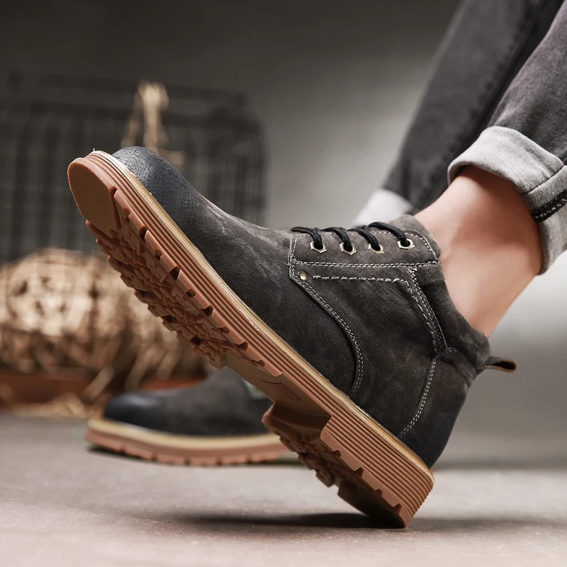 Лидер продаж мужские Ботинки Martin из натуральной кожи на шнуровке повседневные