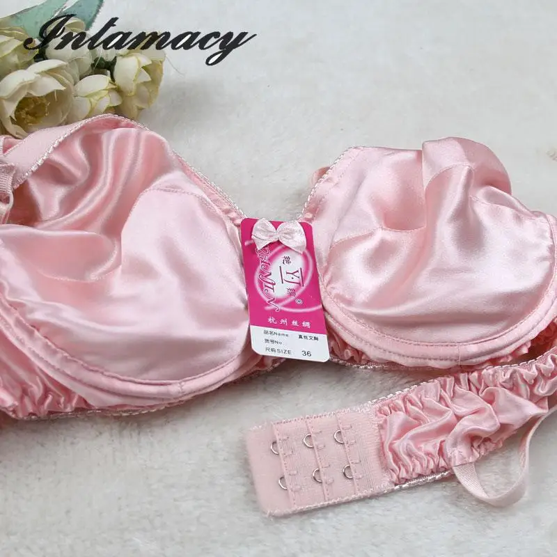 Бюстгальтер из 100% натурального шелка двойной шелк без губчатой тонкой чашки B