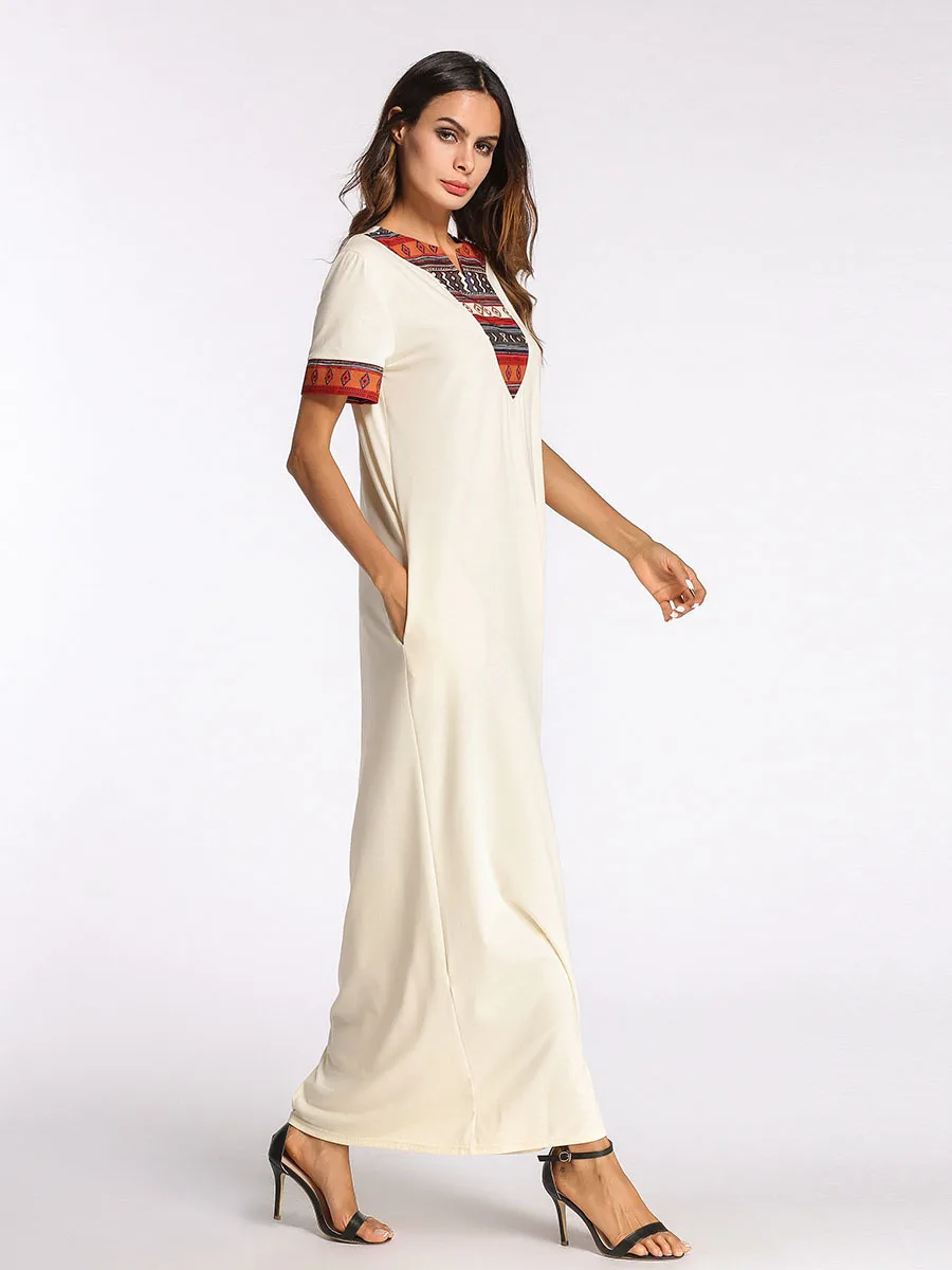 Moslim Abayas Дубай женская одежда больших размеров 4XL 2018 белое длинное платье короткий