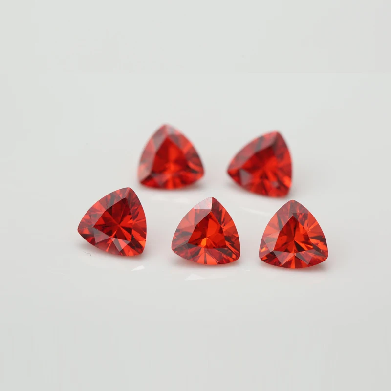 

50PCS 3x3~15x15mm Trillion Shape Loose CZ Stone Orange AAAAA Cubic zirconia Synthetic stone For Jewelry DIY Gems Stone