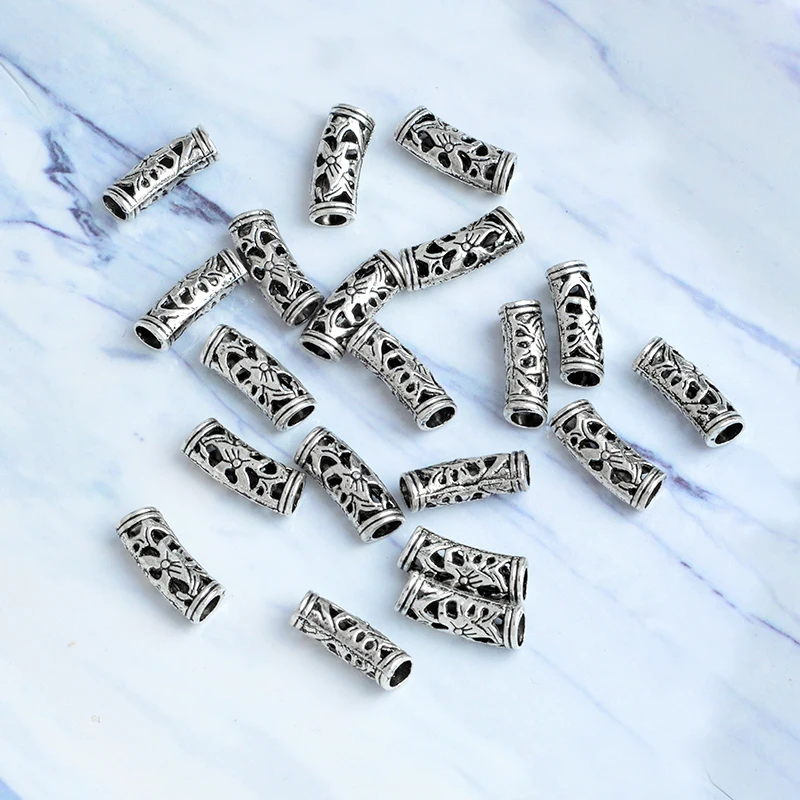 20 шт./компл. Цветочные бусины для дредов бронзовая s прическа викингов с косами и