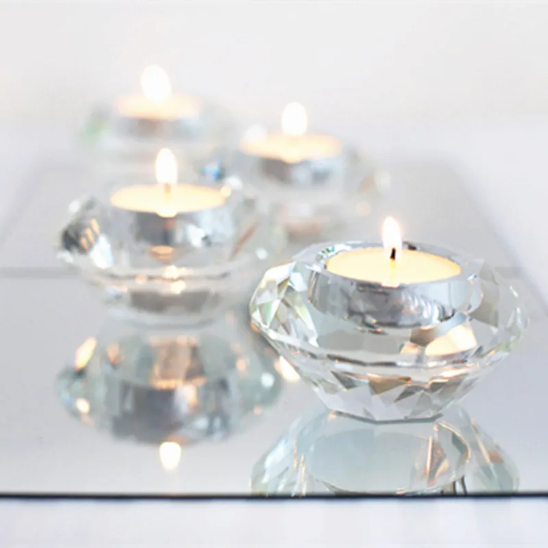 2 шт./лот блестящий хрустальный подсвечник для свечей в форме бриллианта стикер