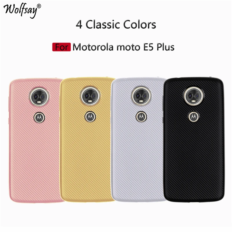 For Motorola Moto E5 Plus Cover Coque New Carbon Fiber Texture Soft Silicone Phone Case | Мобильные телефоны и аксессуары