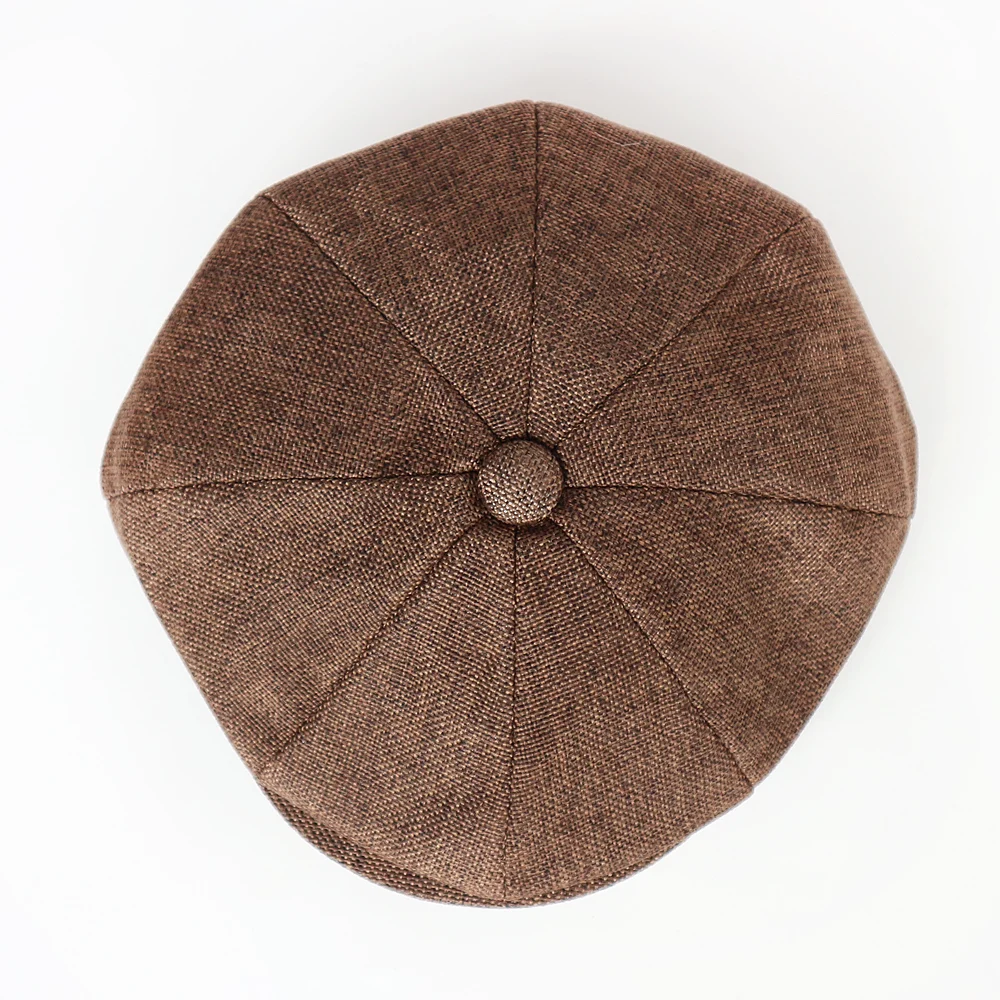 Весна и лето тонкие льняные кепка газетчика берет с козырьком из дышащего